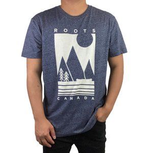 Roots Canada Heather Blue Mountain Graphic T Shirt